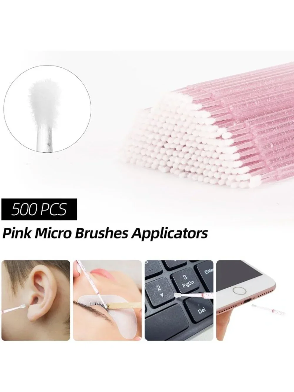 1500 PCS Eyelash Extension Kit - Spoolies, Lip Brushes, Micro Swabs & Containers